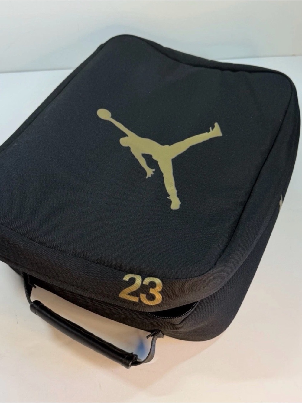Jordan Black and Gold Toiletry Bag with Jumpman Logo